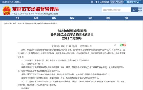 寶雞市市場監(jiān)督黑榜 多家市場、飯店及酒店食品質(zhì)量不合格被通報(bào)